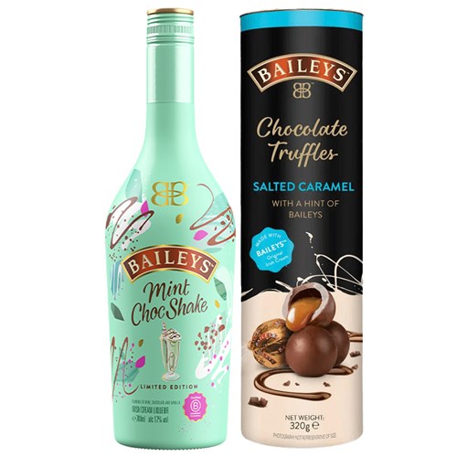 Baileys Mint Choc Shake 70cl And Baileys Salted Caramel Truffles Gift Set